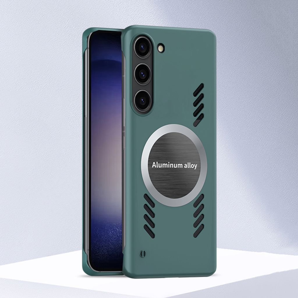 Galaxy S23+ Hülle, Frameless PC Matt Kühlabdeckung Loch Wärmeableitung Schutzhülle für Samsung Galaxy S23+ Plus Grün