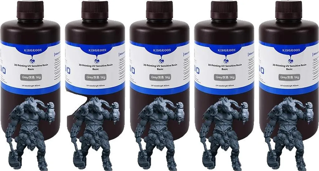 Résine 3D Gris 5kg Haute Précision Lavable à l'Eau - durcissement UV