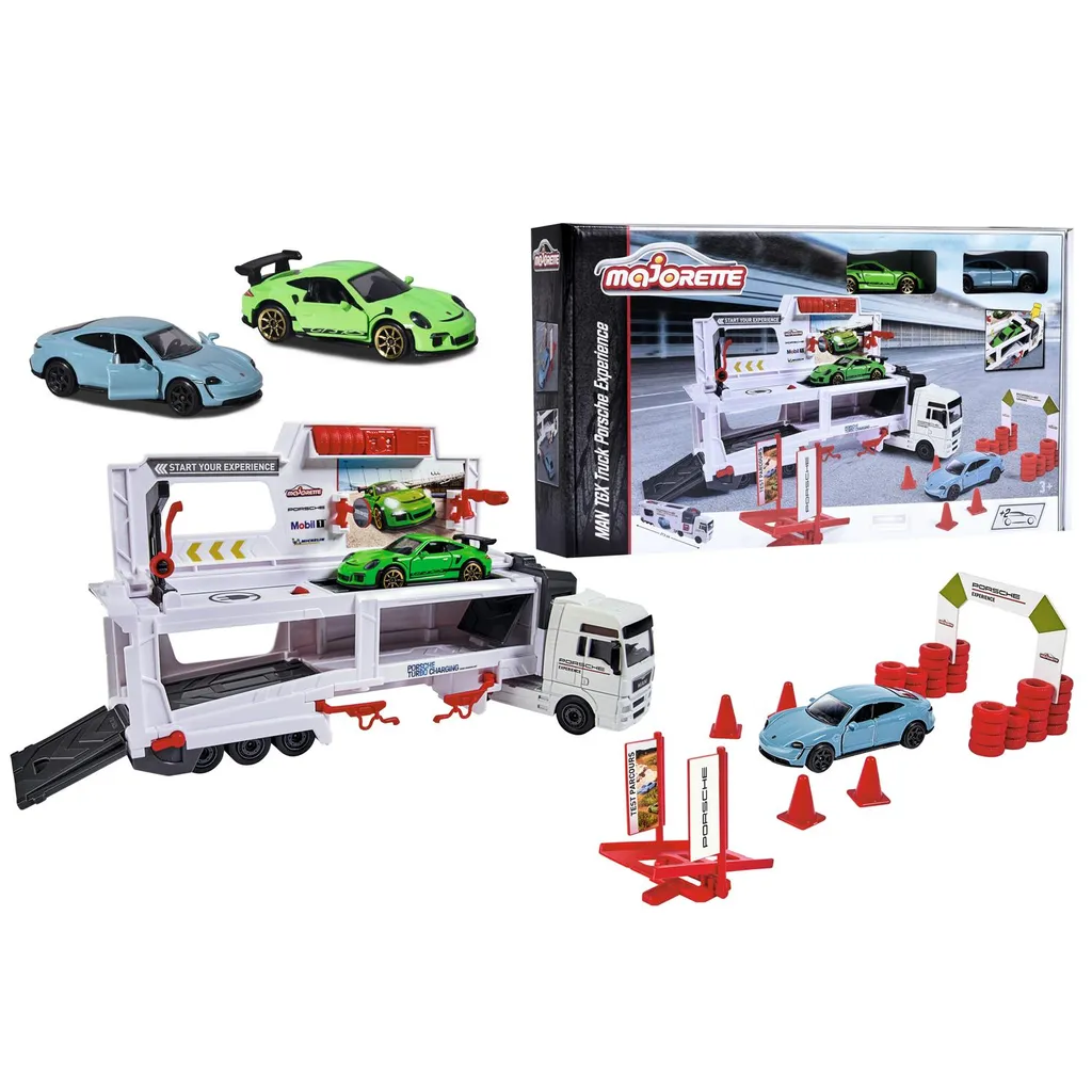 Camion miniature incassable Majorette MAN TGX avec petites voitures
