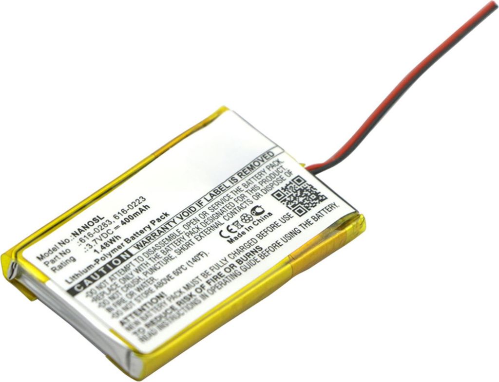 subtel 1x Akku für mp3 Player Kompatibel mit Apple iPod nano 1 Gen. - A1137, iPod Nano MA004LL/A, iPod Nano MA005LL/A, 616-0223 - (400mAh, 3.7V)