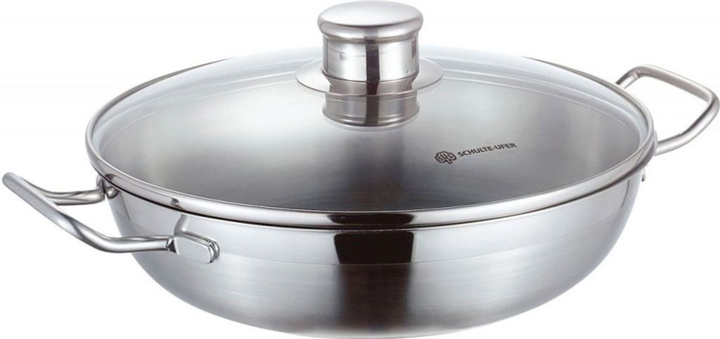 Schulte-Ufer Schmorpfanne Profi-Line i, inkl. Deckel, Schmortopf, Edelstahl 18/10, 32 cm, 6452-941-32 i