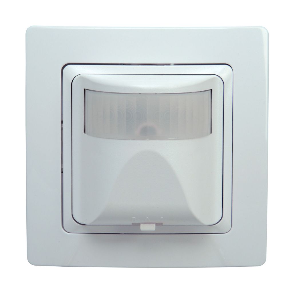 A white motion sensor light switch.