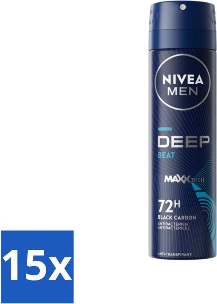 NIVEA MEN - Deospray - Deep Beat - 150 ml - Vorteilspack - 15 Stücke