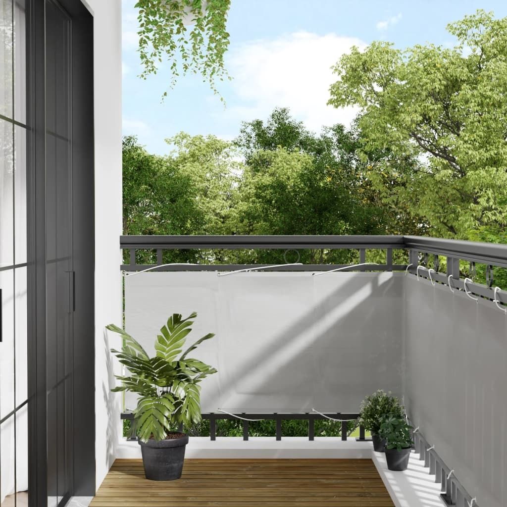 Design Balkon-Sichtschutz Hellgrau 75x500 cm 100 % Polyester-Oxford, Markisen 2024 Neu