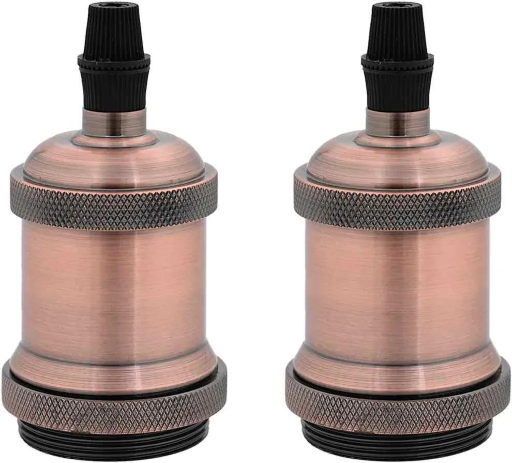 Douilles de Lampe E27 pour Restauration Luminaire Ancien Bronze x2