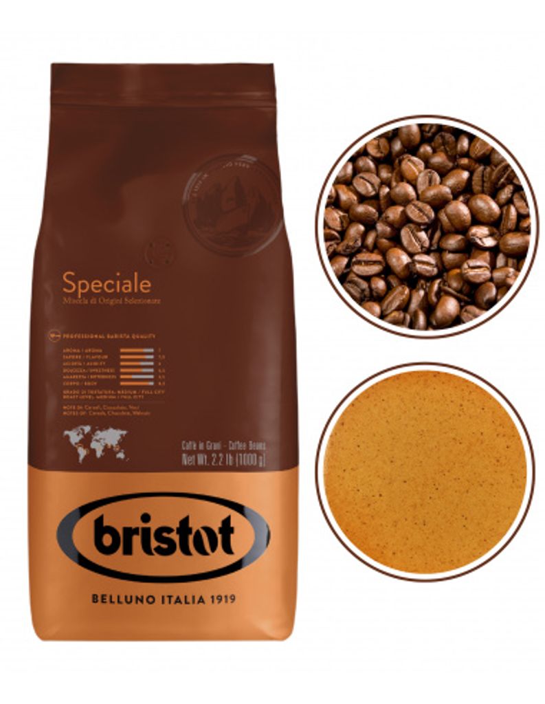 Bristot Speciale caffè nero intenso in grani 1kg Immagine del prodotto 