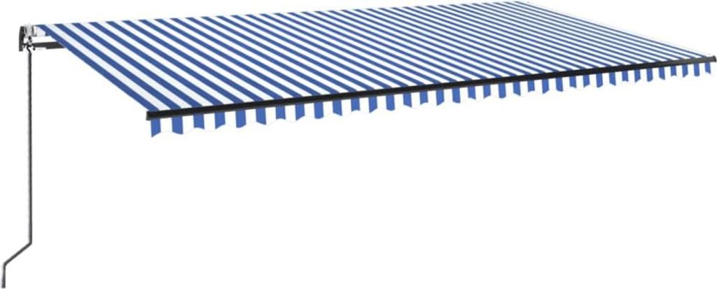 vidaXL Automatische Markise mit LED & Windsensor 600x350 Blau und Weiß