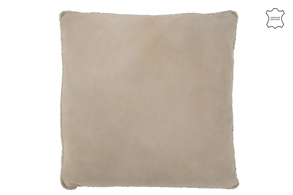 Décorer Canapé avec le Coussin Cuir Gris J-Line 45x45 - Style Loft