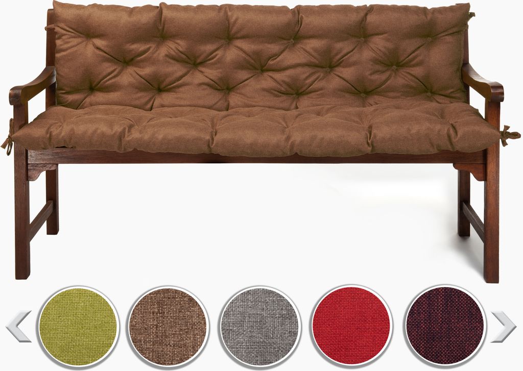 sunnypillow Bankauflage Stuhlkissen Bankkissen 170 x 50 x 50 cm Sitzkissen und Rückenkissen für Hollywoodschaukel Polsterauflage Auflage - Braun