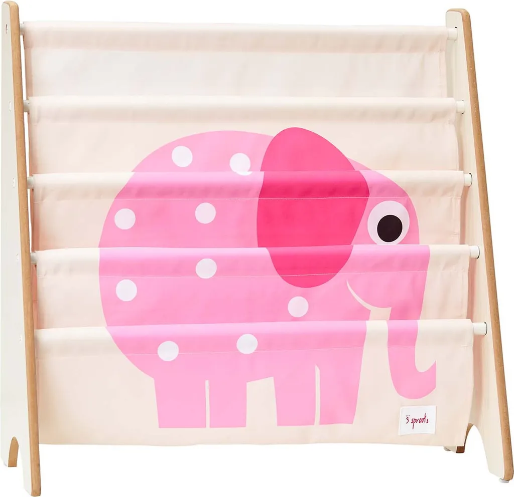 Meuble de rangement livres enfant motif éléphant gris pour chambre