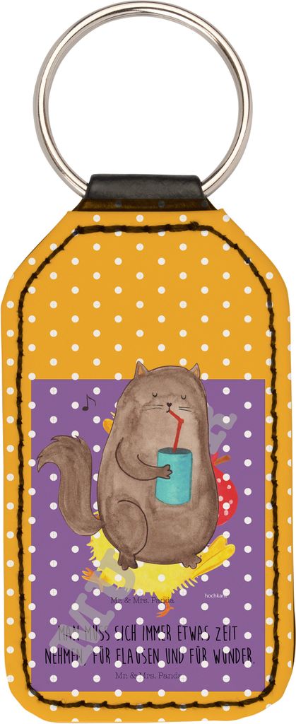 Mr. & Mrs. Panda Schlüsselanhänger Katze Dose - Weiß - Geschenk, Mit Spruch, Cat, Durstig, Kater, Rechteckig, Katzenfutter, trinken, schlüsselb...