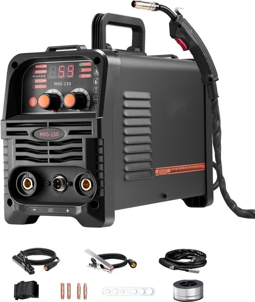 MIG Schweißgerät 130A - 5,1KVA Schweißmaschine - 3-in-1 MIG/MMA/LiftTIG Welder für Industrie und Bauarbeiten