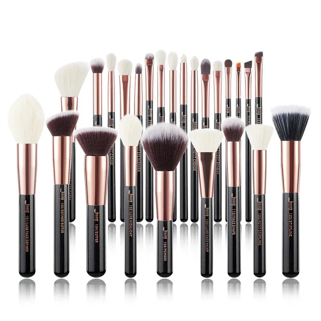 Pinceaux de Maquillage Jessup Professionnel - 25 Pièces Poils Soyeux