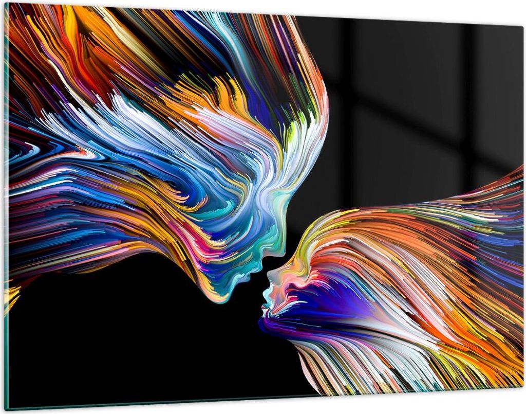 Bilder auf glas - Abstraktion modern - 120x80cm - Glasbilder - Wandbilder - Kunstdruck - zum Aufhängen bereit - Wanddekoration aus Glas - Glas Bil...