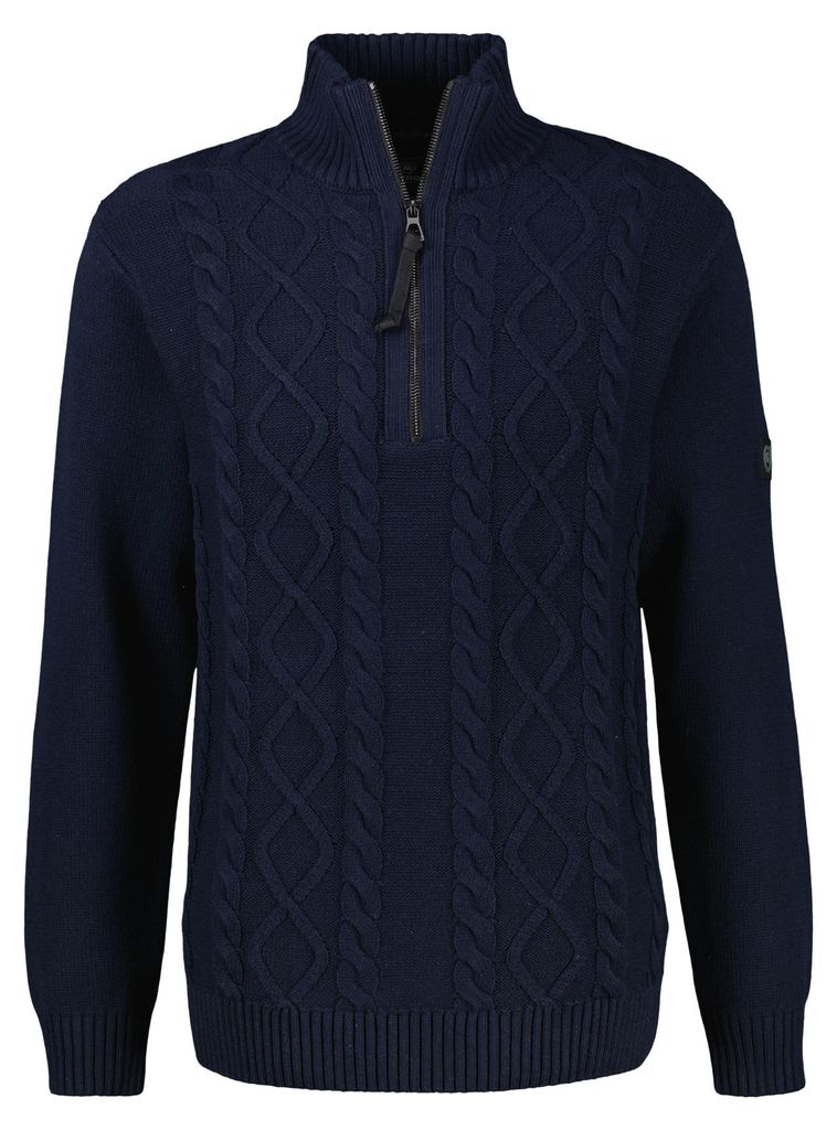 LRS Herren Stricktroyer mit Zopfmuster , Farbe: CLASSIC NAVY , Größe: L
