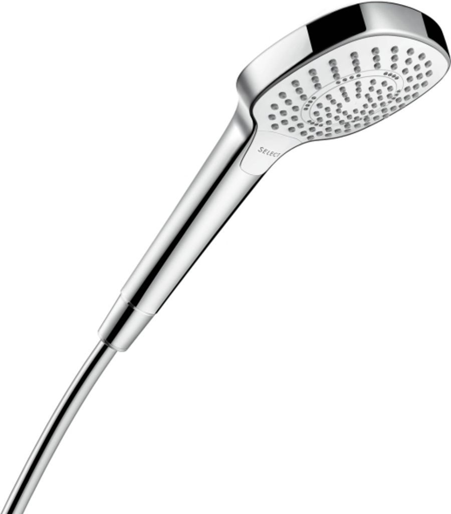 Hansgrohe Croma Select E, Handduschbrause mit Kopf, Chrom, Weiß, Wand