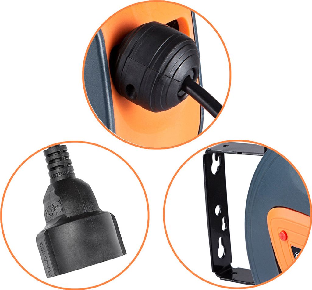 MONZANA® Automatik Kabeltrommel 20m +1,5m 180° drehbar Produktbild 6