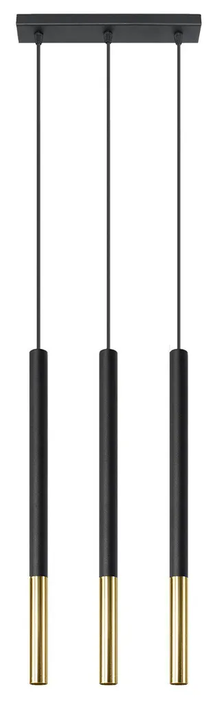 Sollux Mozaica 3L Sospensione Acciaio 3xG9 | Lampada Nero Oro 90cm