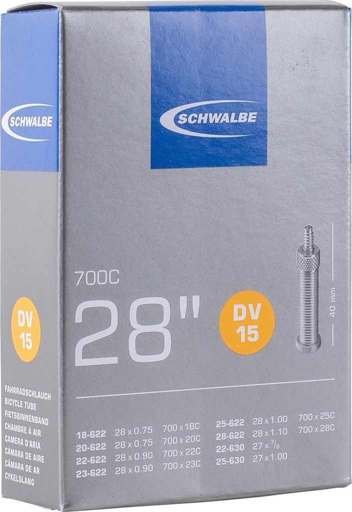 Schwalbe Schlauch DV15 40mm (28"/700C) 18/28-622/630 Produktbild 