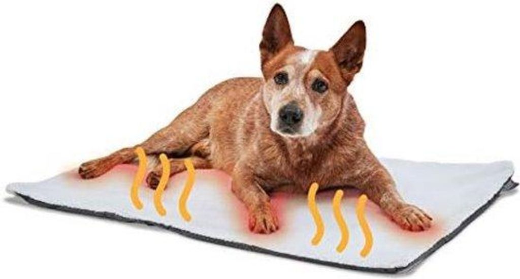 PiuPet Selbstheizende Hundedecke I 90x60cm I Heizdecke ohne Strom I Hunde Wärmedecke I Selbstwärmend I Plüsch & Waschbar I (Weiß)