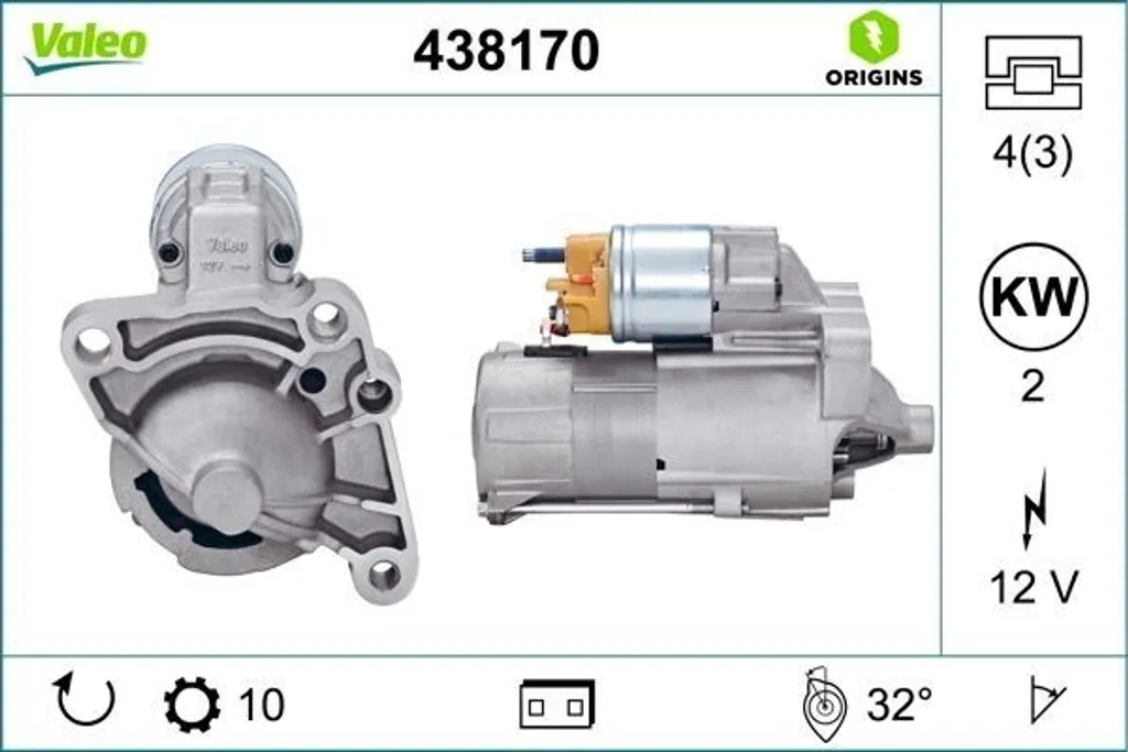 Démarreur pour Opel Movano X70 compatible avec référence OE 1202208
