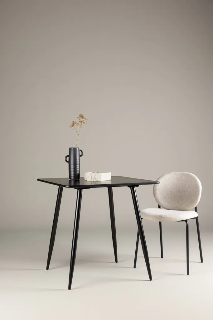 Polar table de salle à manger 75x75 cm noir : format carré compact
