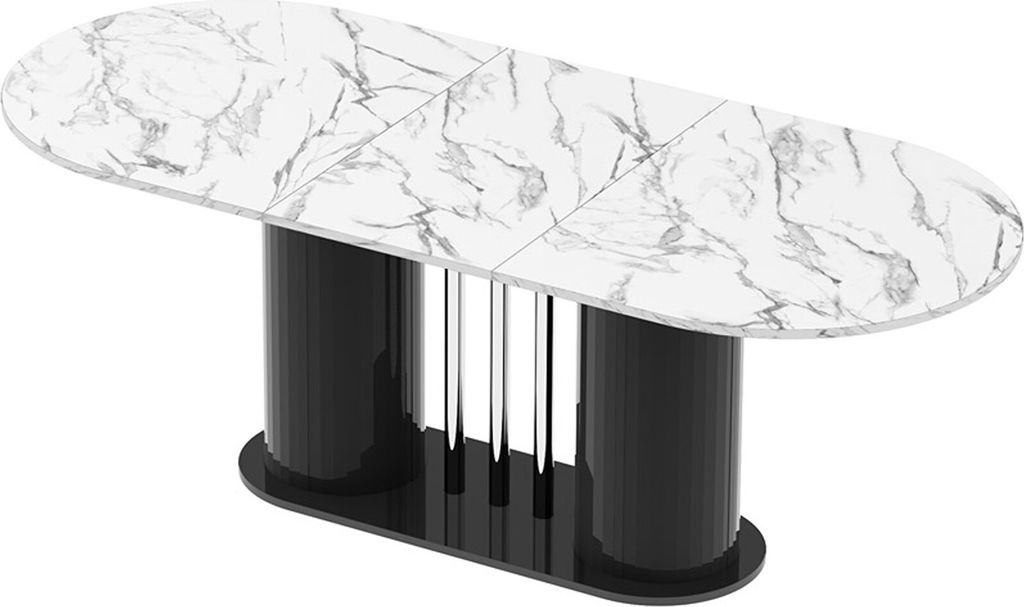 Design Esstisch HCE-111 Oval Hochglanz ausziehbar Tisch Esszimmer rund