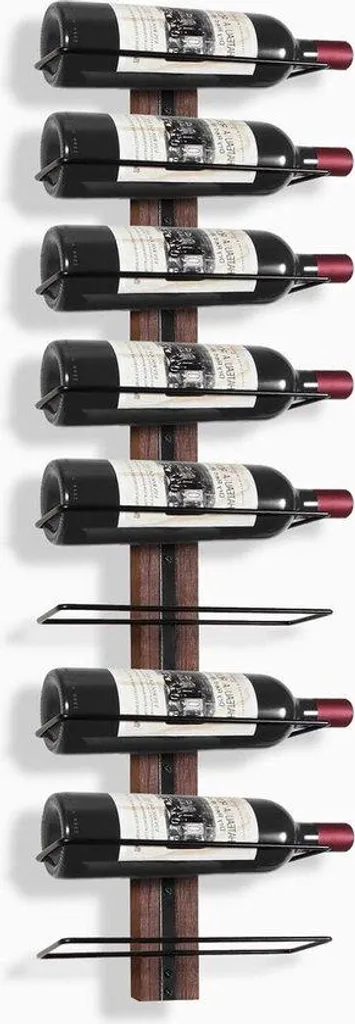 Rangement vin mural noir pour 9 bouteilles - Idéal cuisine et petit salon