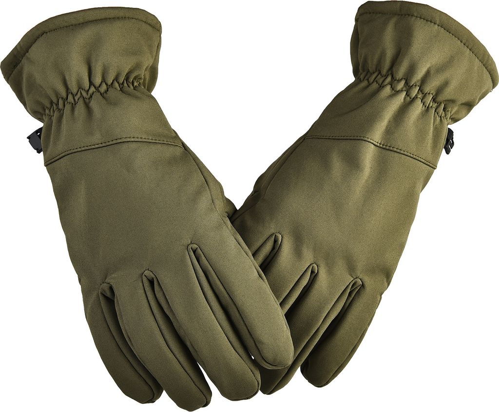 Touchscreen Handschuhe Herren Damen Fahrradhandschuhe Skihandschuhe Winddichte Wasserdicht Warme Winterhandschuhe, Grün, XL