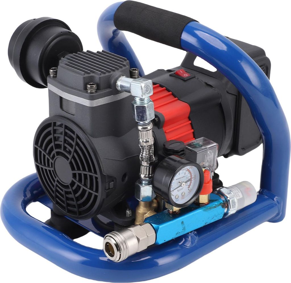 Schnurloser Luftkompressor Li Ion Wiederaufladbar Kleine Tragbare Elektrische Pumpe für Auto Fahrzeug mit 1 Ladegerät 2 Batterien EU Stecker