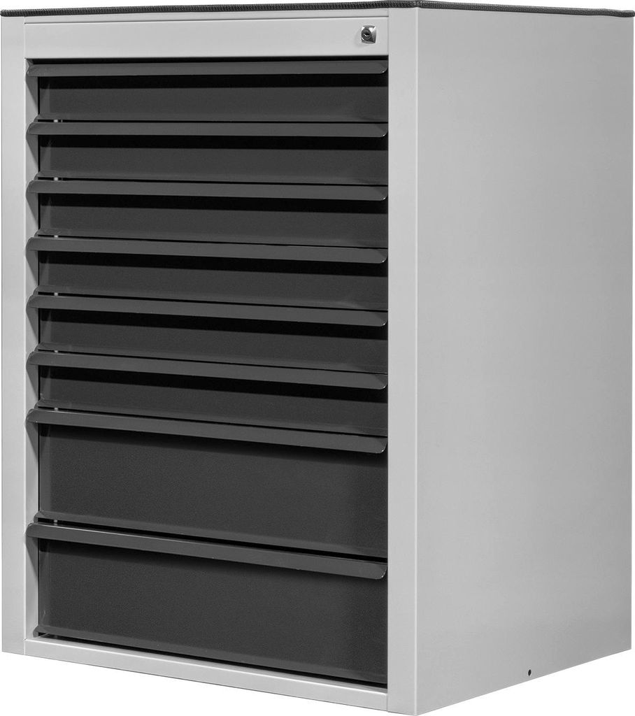 Schubladenschrank Kobra mit 8 Schubladen | HxBxT 90x71x55cm | Lichtgrau/Anthrazitgrau