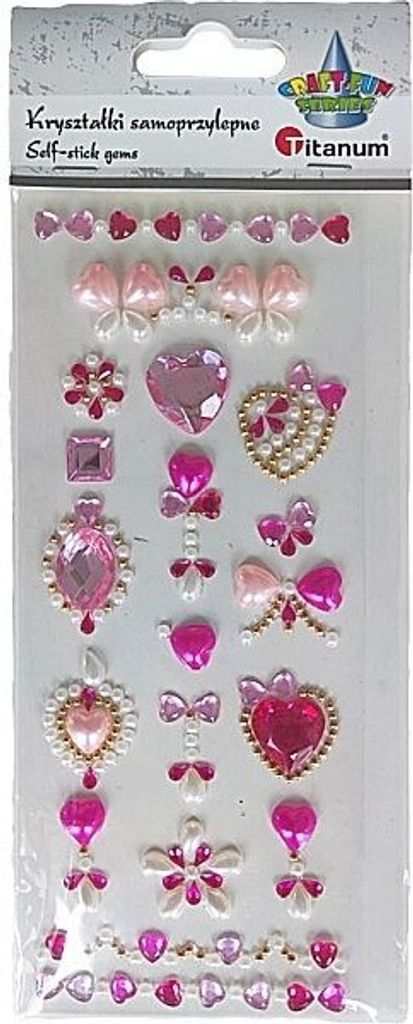 Schmuck mit selbstklebenden Kristallen, rosa Tonalität Titanum