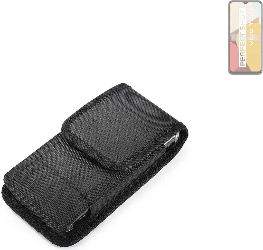 Holster Gürteltasche kompatibel mit Vivo Y22s Holster Gürtel Tasche wasserabweisend Handy Hülle Schutz Hülle Outdoor schwarz K-S-Trade