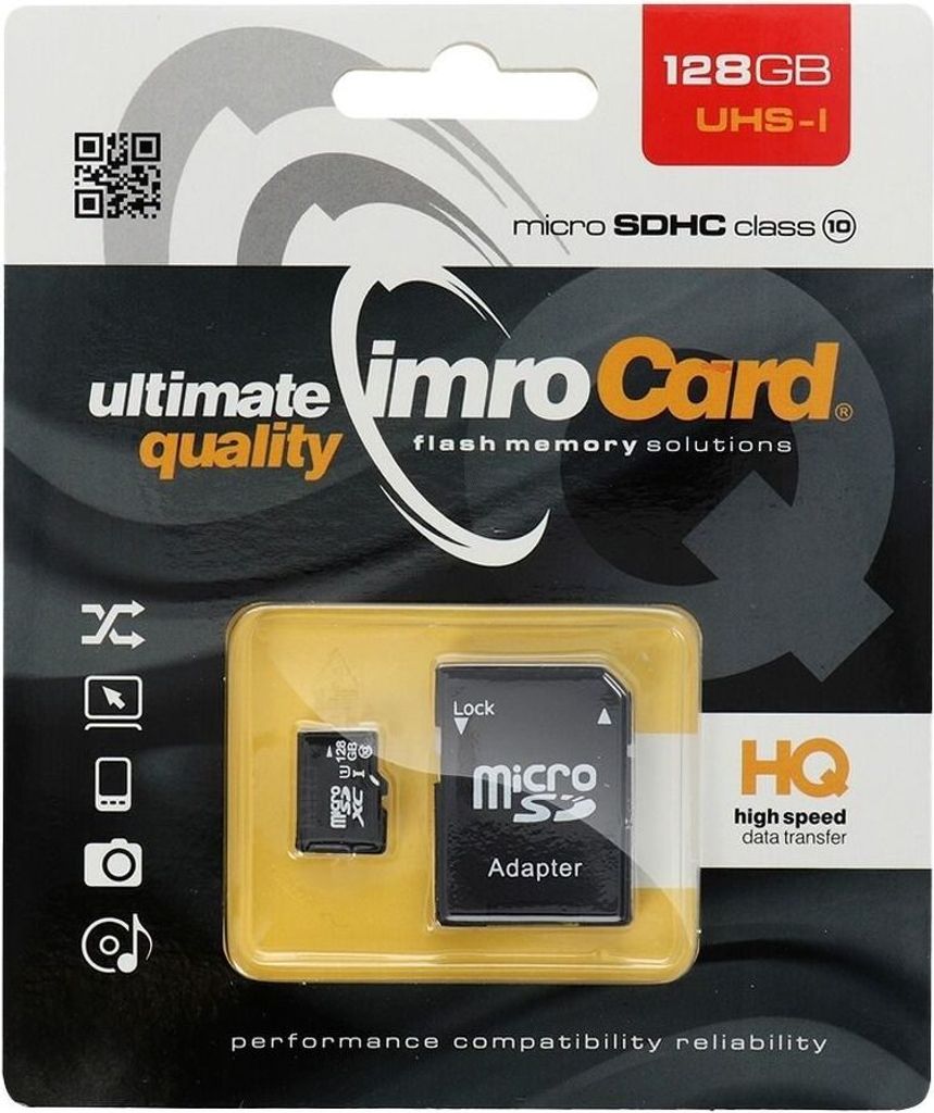 IMRO 10/128G UHS-I ADP, 128 GB, MicroSDHC, Trieda 10, Obrázok produktu 