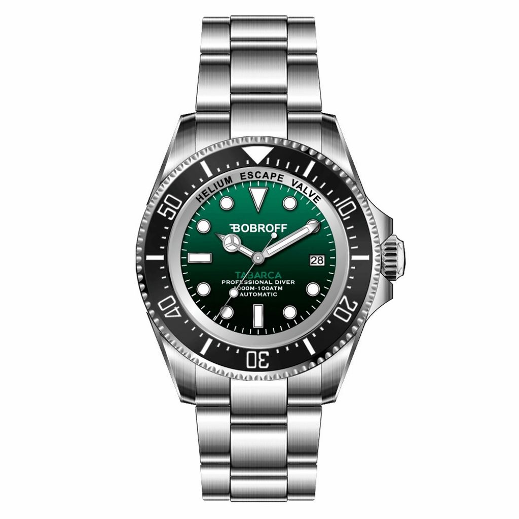 Herrenuhr BF00 Grün 44 mm Automatikwerk Saphirglas 100 ATM wasserdicht