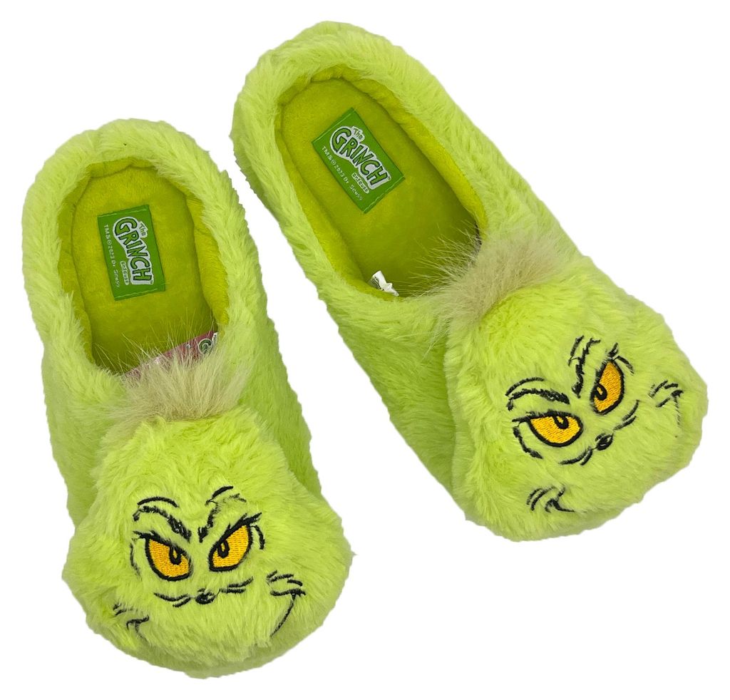 Grinch Hausschuhe Herren 3D Plüsch Pantoffeln mit fester Produktbild 