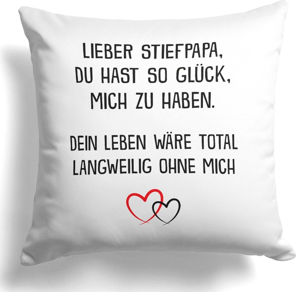 22Feels Stiefvater Geschenk Vatertag Geburtstag Bonus Papa Stiefpapa Kissen Deko Männer Herrentag Dekoration Patchwork Wohnaccessoires Wohnzimmer ...