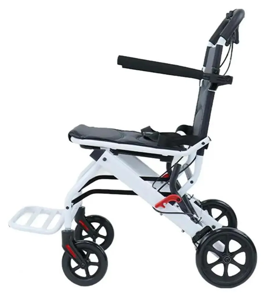 Chaise roulante manuelle ergonomique pour senior, pliable et légère