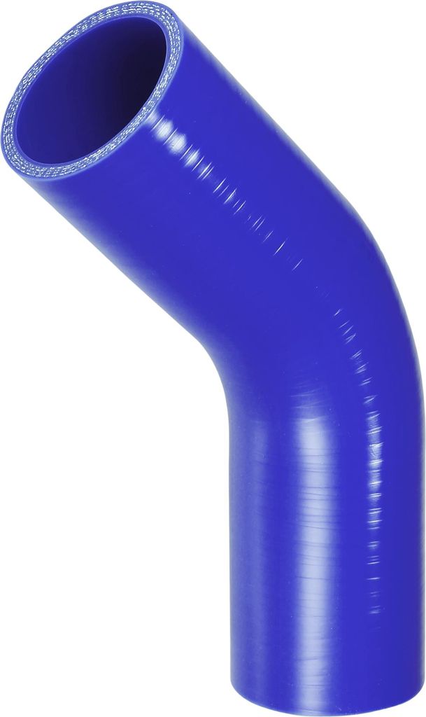 1 Stück 45mm 1,77" ID 102mm 4,02" Länge 45 Grad blau Autosilikonschlauch Kühlmittelschlauch Universal