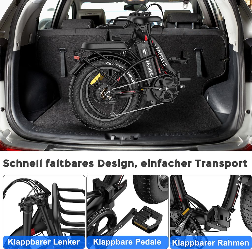 Fafrees F20 MAX Fatbike Ebike Klapprad 20 Zoll mit 48V 18AH Produktbild 16