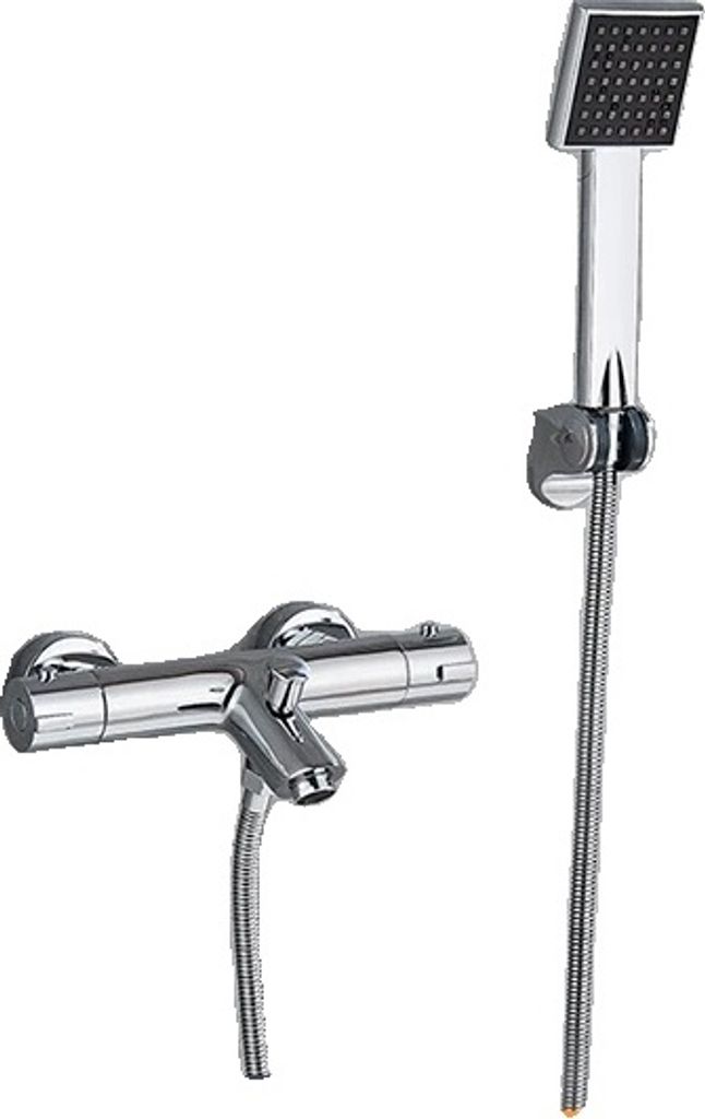 Badewannenarmatur, Thermostatsteuerung, Wandmontage, Chrom A