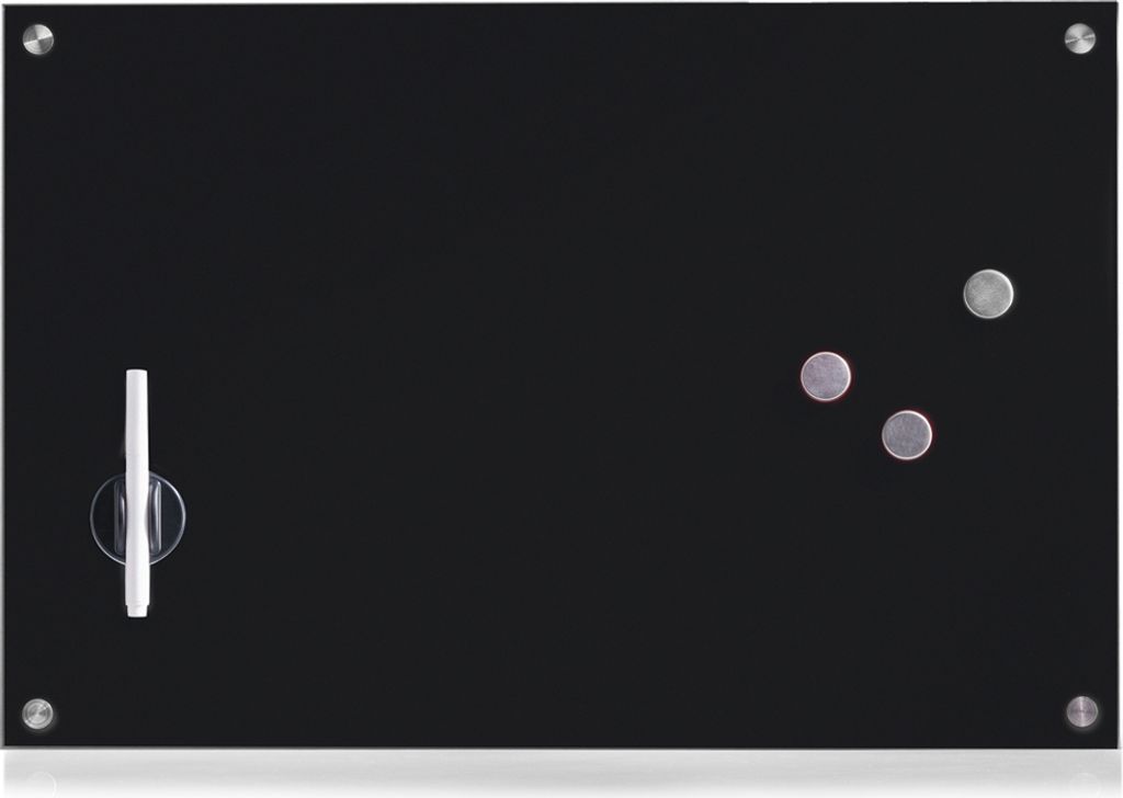 Zeller Memobord, Glas, schwarz 60x40