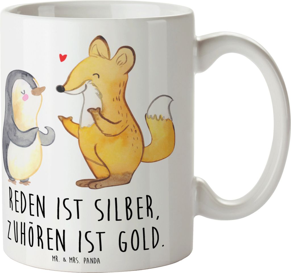 Mr. & Mrs. Panda Kaffeebecher Konflikte friedlich lösen - Weiß - Geschenk, Verbindungen stärken, Tasse mit Spruch, Zuversicht, Unterstützung, W...