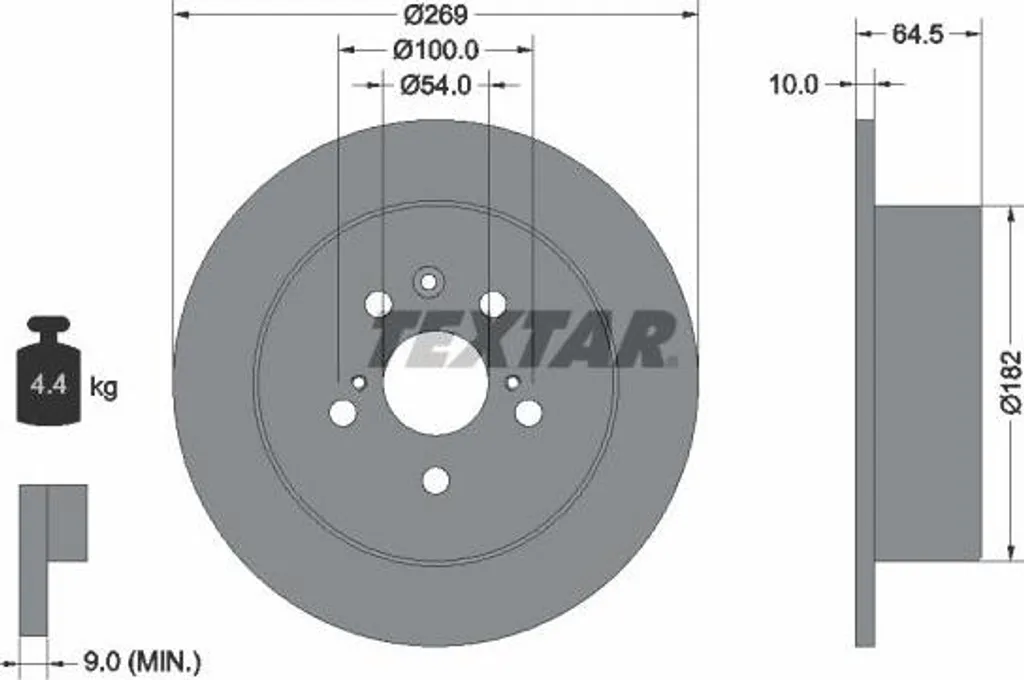 Disque de frein TEXTAR Pro haute performance pour Toyota OE 4243120090 durable