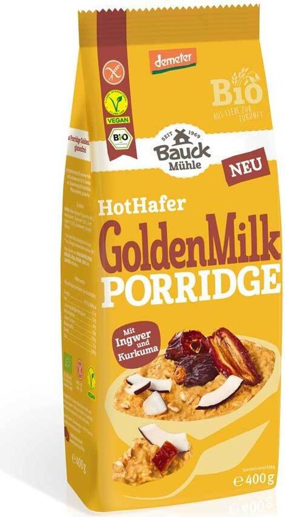 Bauck Mühle Hot Hafer Golden Milk Porridge demeter 400g Produktbild 