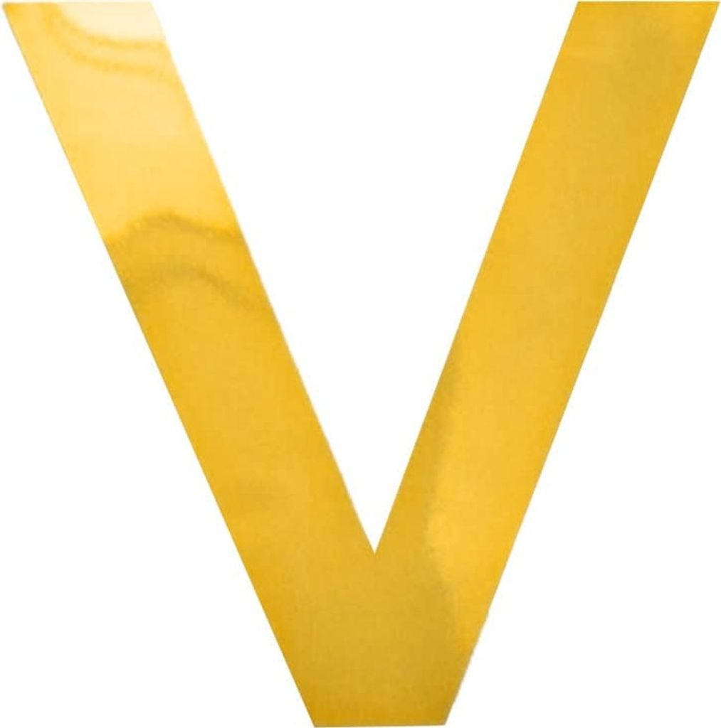 Oblique Unique Bügelbild Buchstabe V Bügelfolie für DIY Gestaltung Beschriftung von Kleidungsstücken uvm. - gold