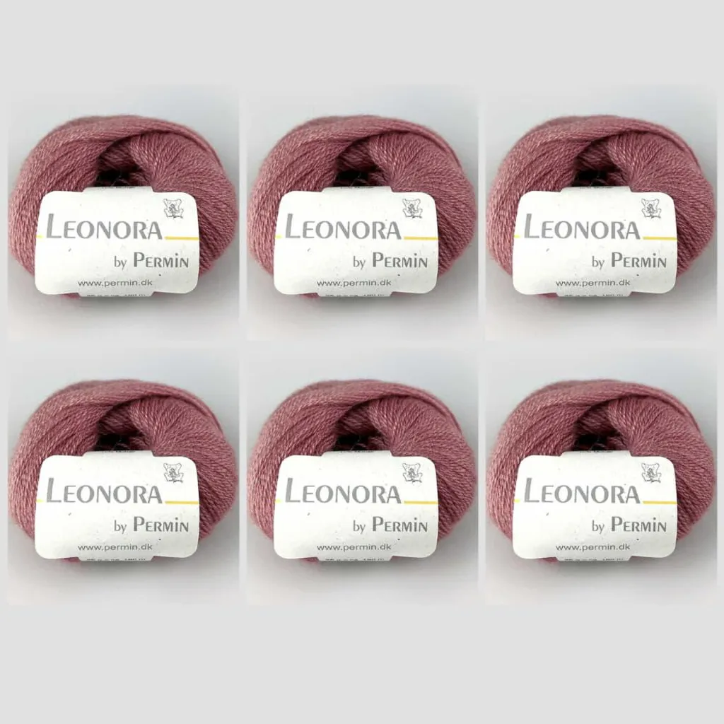 Laine Luxe pour Tricot de Châle - 6x Leonora Permin Soie Mohair Rose 12