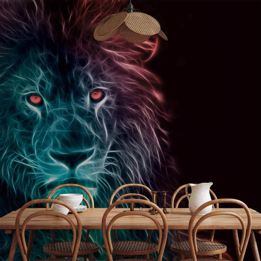 Vlies Fototapete - Abstract lion - rainbow 350x256 cm Tiere g-A-0090-a-d