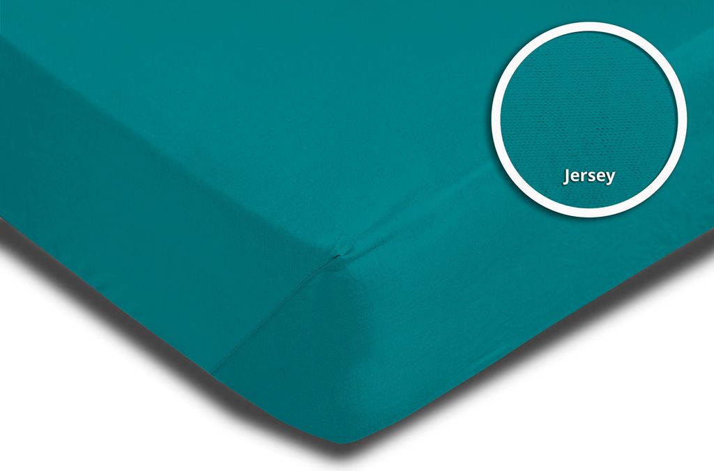 Spannbettlaken Spannbetttuch petrol 180x200 cm - 200x200 cm Produktbild 3