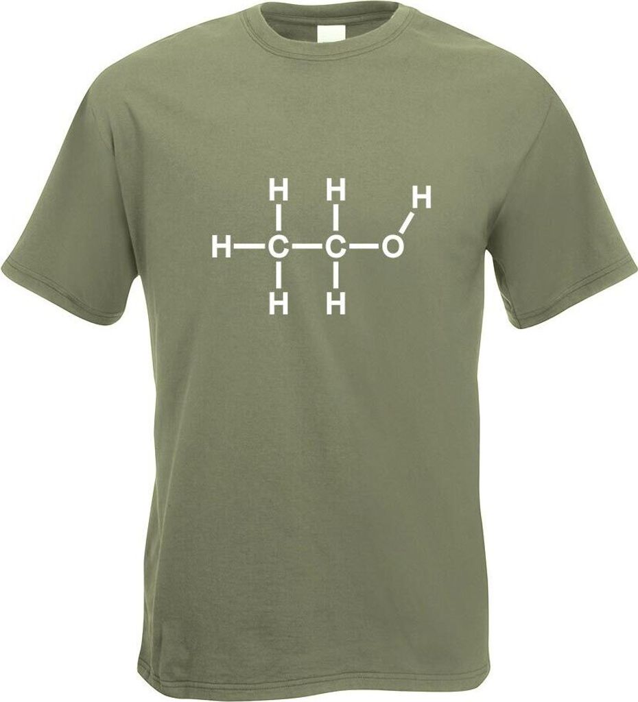 Kiwistar - T-Shirt - Olive - Alkohol Formel Motiv Bedruckt Funshirt Design Print - mit Motiv Bedruckt - Funshirt Design - Sport - Freizeit - Herren...